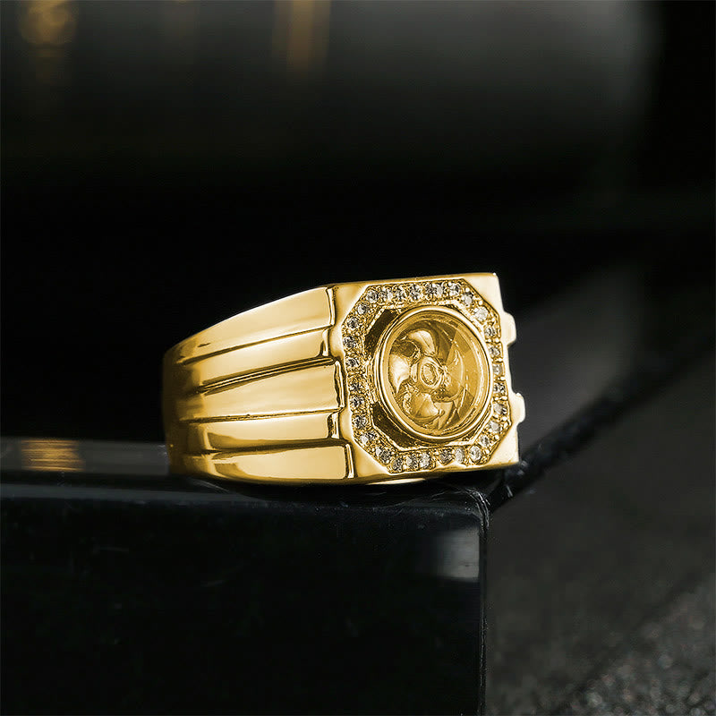 Nimara Ritual Gold Plated Copper Brass Windmill Healing Ring