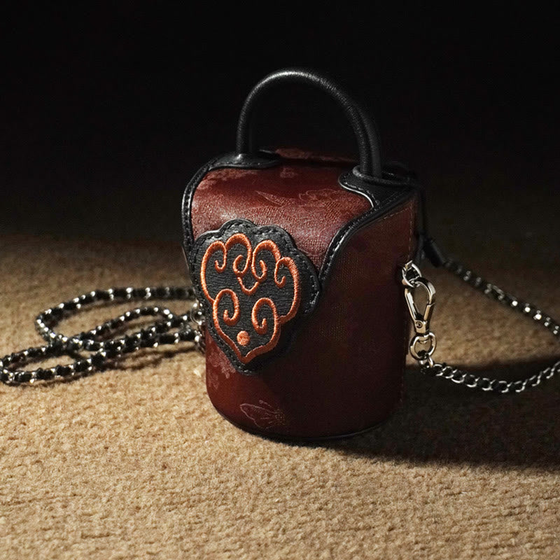 Nimara Ritual Auspicious Clouds Butterfly Flowers Xiangyunsha Silk Crossbody Bag Hangbags
