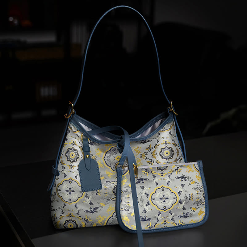 Nimara Ritual Handmade Flower Crane Deer Butterfly Song Brocade Crossbody Bag Hangbags