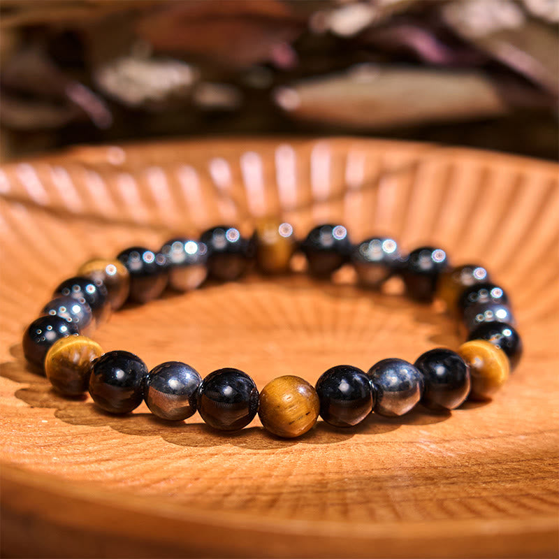 Nimara Ritual Natural Tiger's Eye Obsidian Hematite Positive Powerful Bracelet