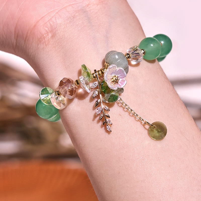 Nimara Ritual Blue Crystal Amethyst Sun Stone Green Aventurine Healing Bracelet
