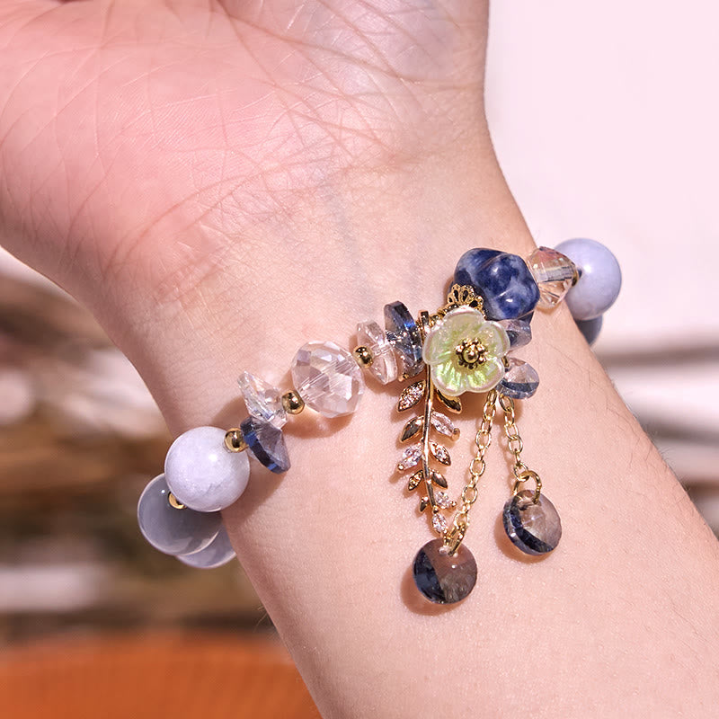 Nimara Ritual Blue Crystal Amethyst Sun Stone Green Aventurine Healing Bracelet