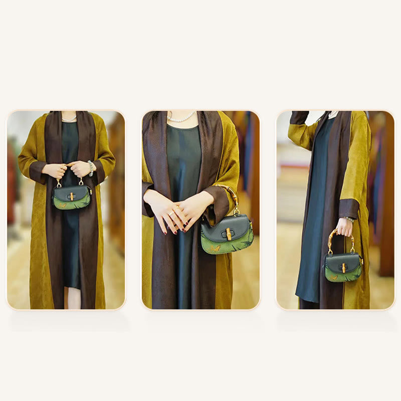 Nimara Ritual Curve Bamboo Handle Xiangyunsha Silk Crossbody Bag Hangbags