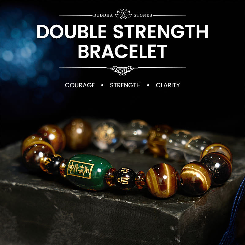 Nimara Ritual Chinese Zodiac Tiger Eye White Crystal Courage Bracelet