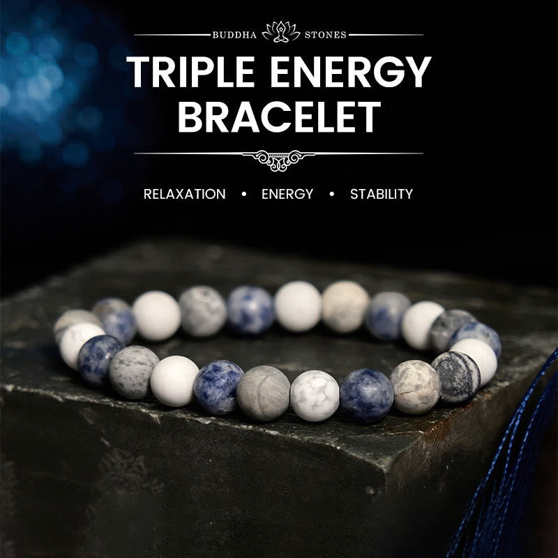 Nimara Ritual White Turquoise Picasso Jasper Blue Spot Jasper Relaxation Bracelet