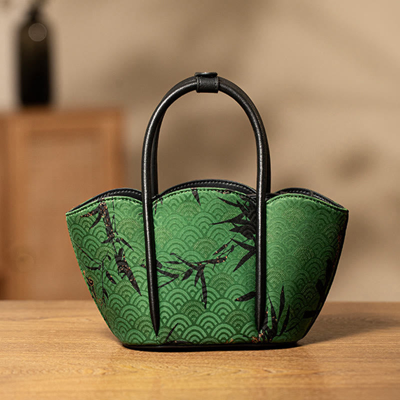 Nimara Ritual Curve Bamboo Flower Shape Xiangyunsha Silk Crossbody Bag Hangbags