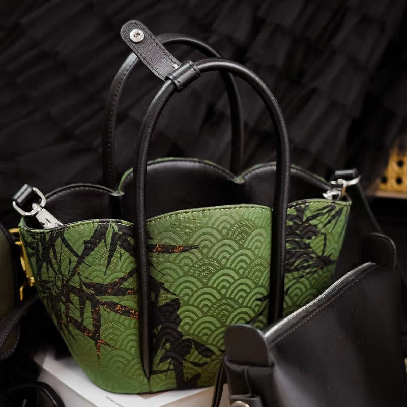 Nimara Ritual Curve Bamboo Flower Shape Xiangyunsha Silk Crossbody Bag Hangbags