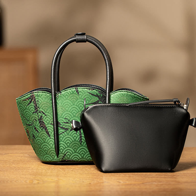 Nimara Ritual Curve Bamboo Flower Shape Xiangyunsha Silk Crossbody Bag Hangbags