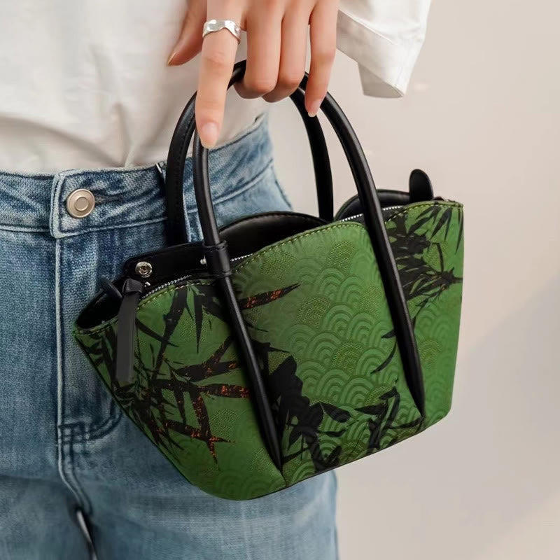 Nimara Ritual Curve Bamboo Flower Shape Xiangyunsha Silk Crossbody Bag Hangbags