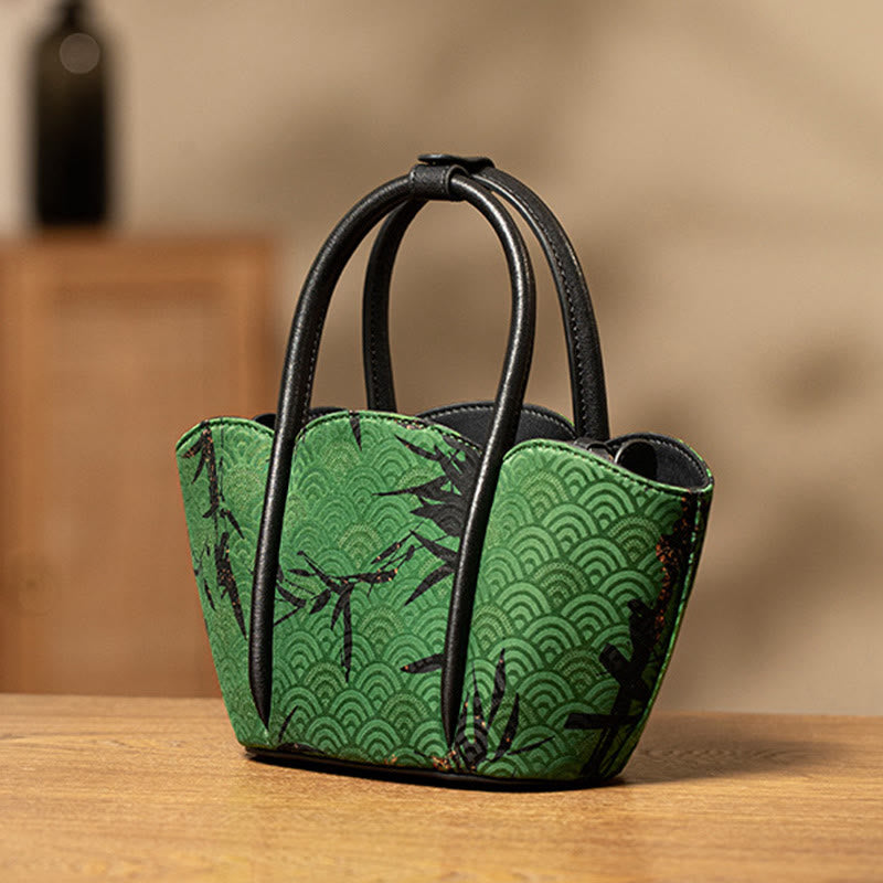 Nimara Ritual Curve Bamboo Flower Shape Xiangyunsha Silk Crossbody Bag Hangbags