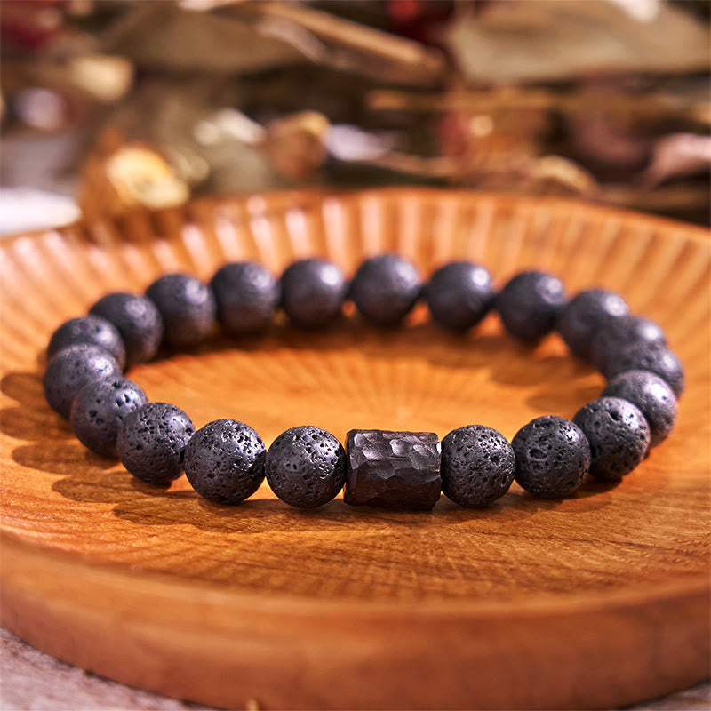 Nimara Ritual Lava Rock Ebony Wood Tiger Eye Healing Bracelet