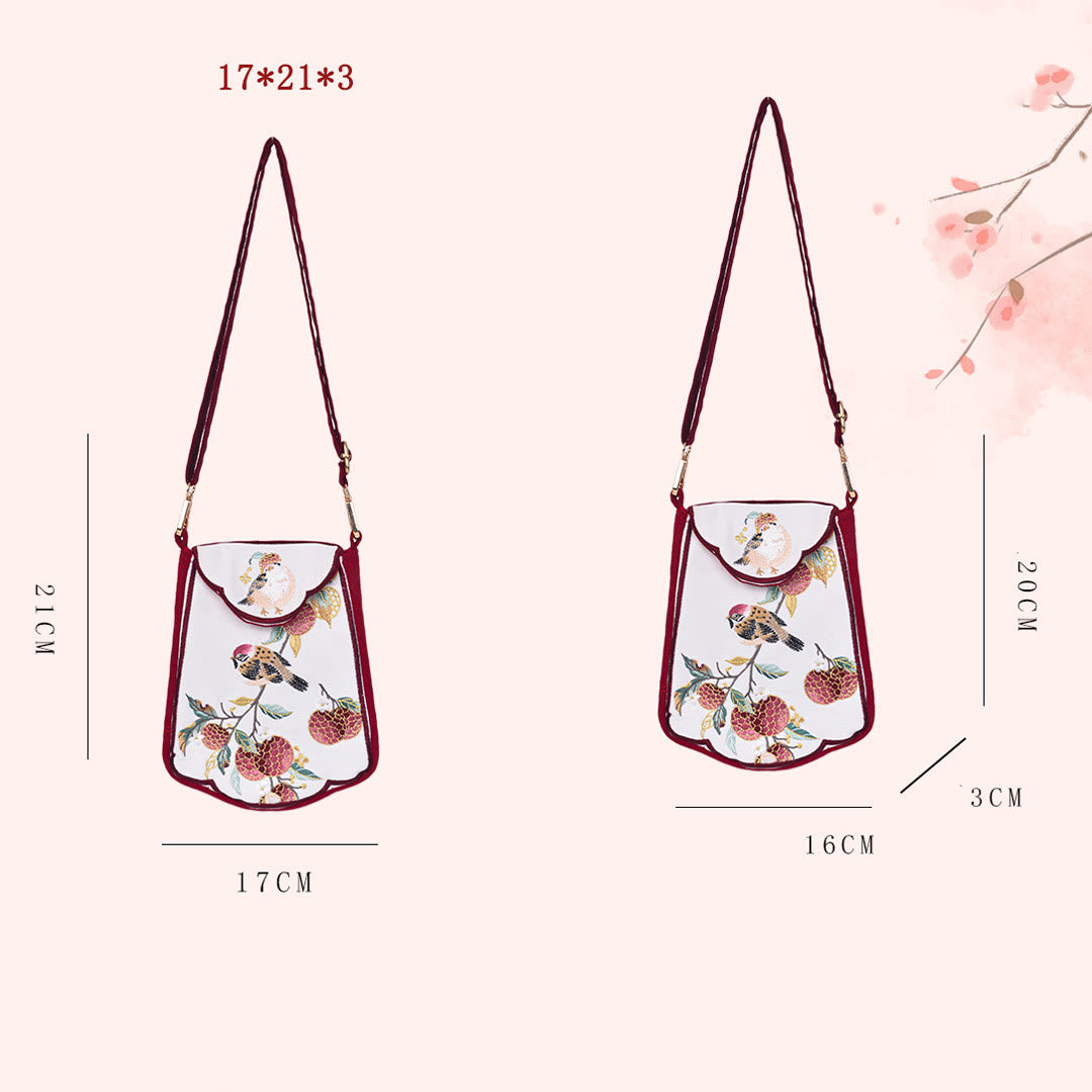 Nimara Ritual Magpie Lychee Embroidery Tassel Shoulder Bag Crossbody Bag