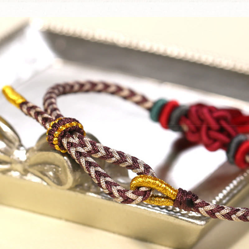 Nimara Ritual Colorful String Peach Blossom Knot Tassels Protection Bracelet