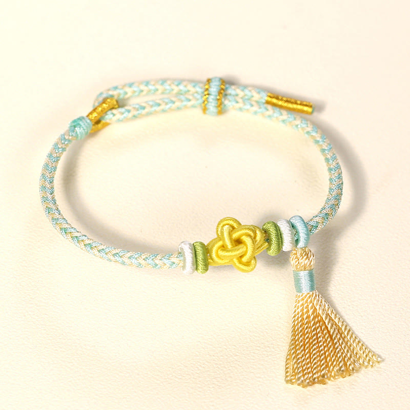 Nimara Ritual Colorful String Peach Blossom Knot Tassels Protection Bracelet