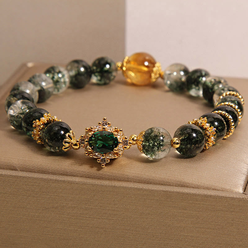 Nimara Ritual Green Phantom Green Crystal Confidence Bracelet