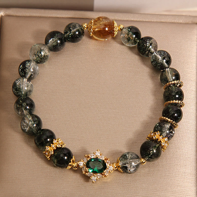 Nimara Ritual Green Phantom Green Crystal Confidence Bracelet
