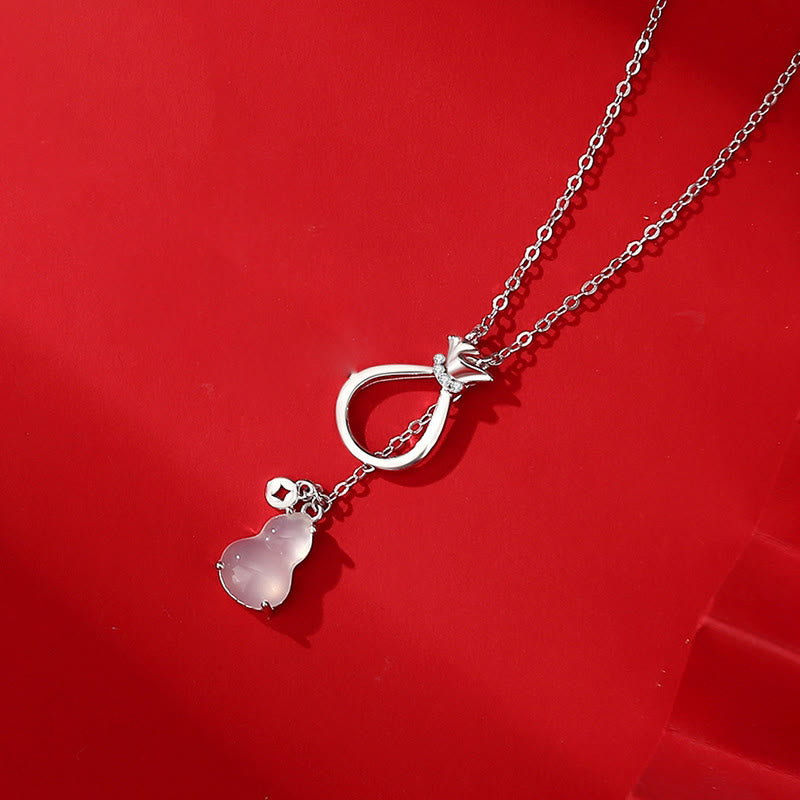 Nimara Ritual Red Agate Chalcedony 925 Sterling Silver Gourd Lucky Bag Confidence Necklace Pendant