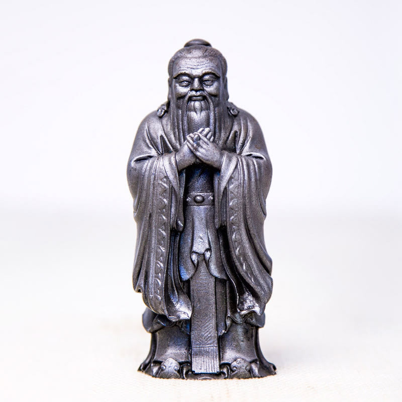 Nimara Ritual Handmade Confucius Iron Powder Rust Cast Resin Statue Home Decoration