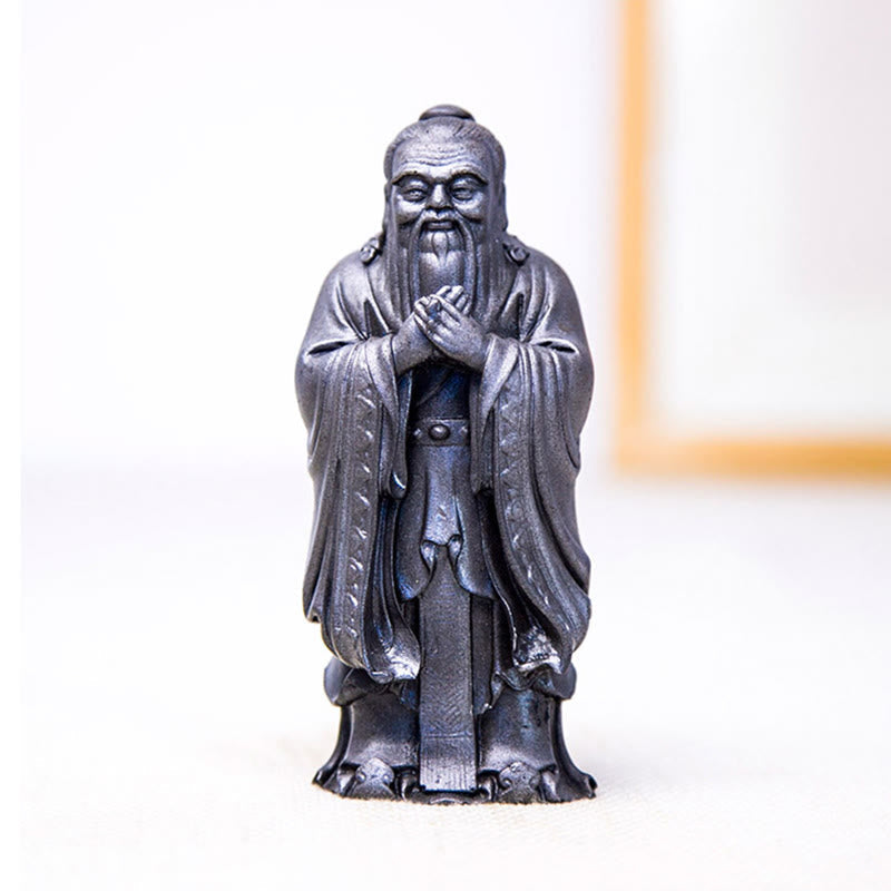 Nimara Ritual Handmade Confucius Iron Powder Rust Cast Resin Statue Home Decoration