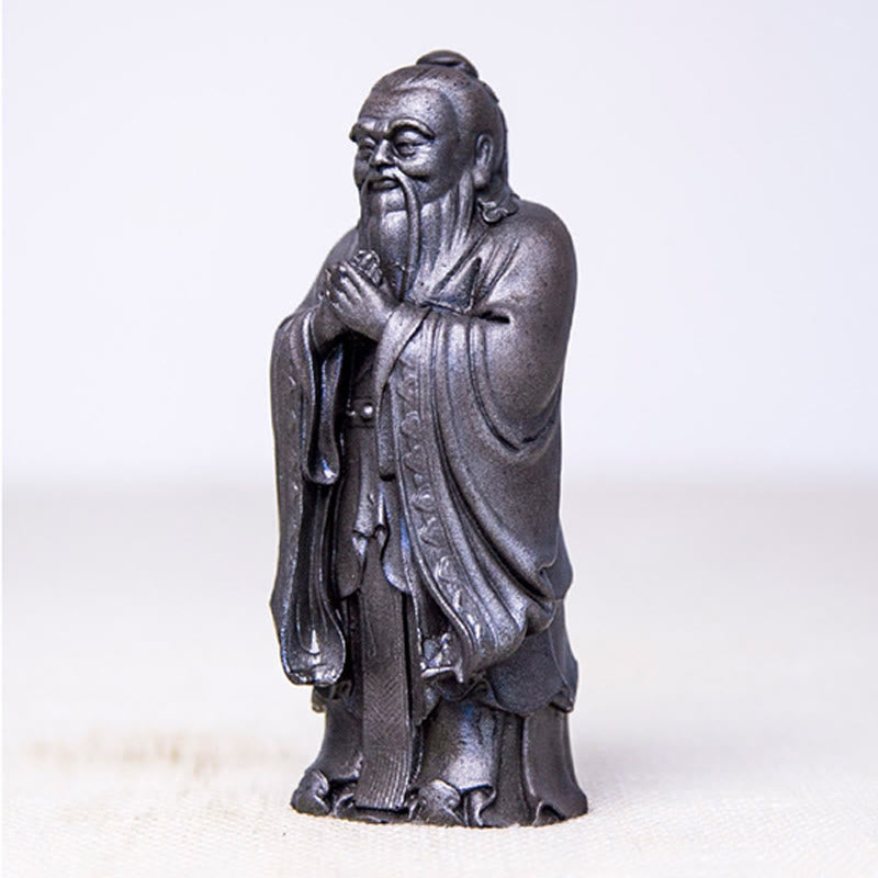Nimara Ritual Handmade Confucius Iron Powder Rust Cast Resin Statue Home Decoration