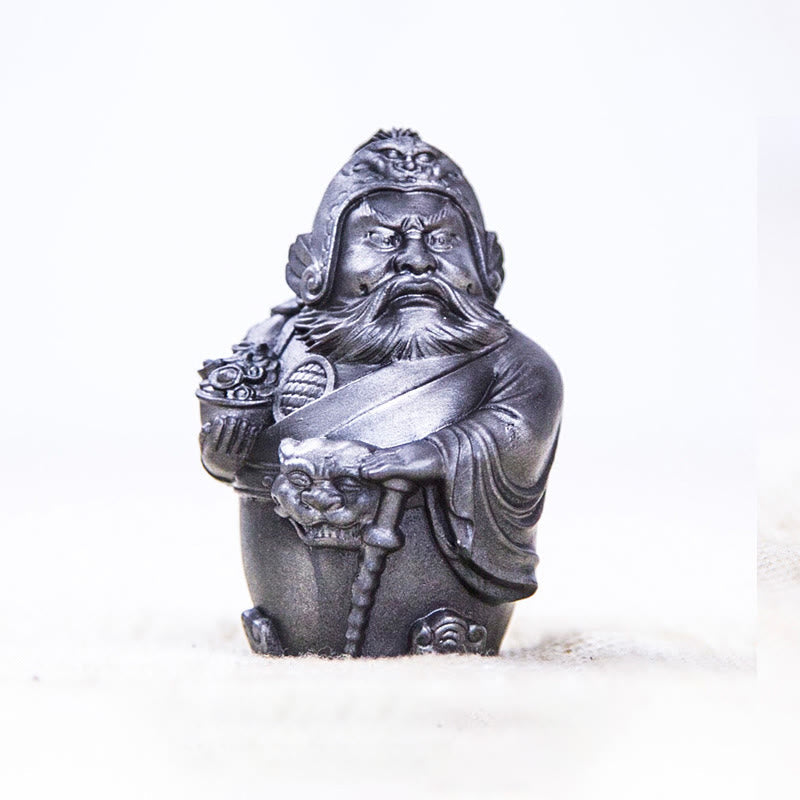 Nimara Ritual Handmade Literary Military God of Wealth Iron Powder Rust Cast Resin Statue Home Decoration
