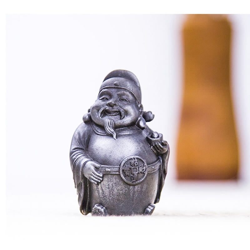 Nimara Ritual Handmade Literary Military God of Wealth Iron Powder Rust Cast Resin Statue Home Decoration