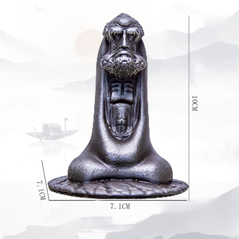 Nimara Ritual Handmade Bodhidharma Iron Powder Rust Cast Resin Statue Home Decoration