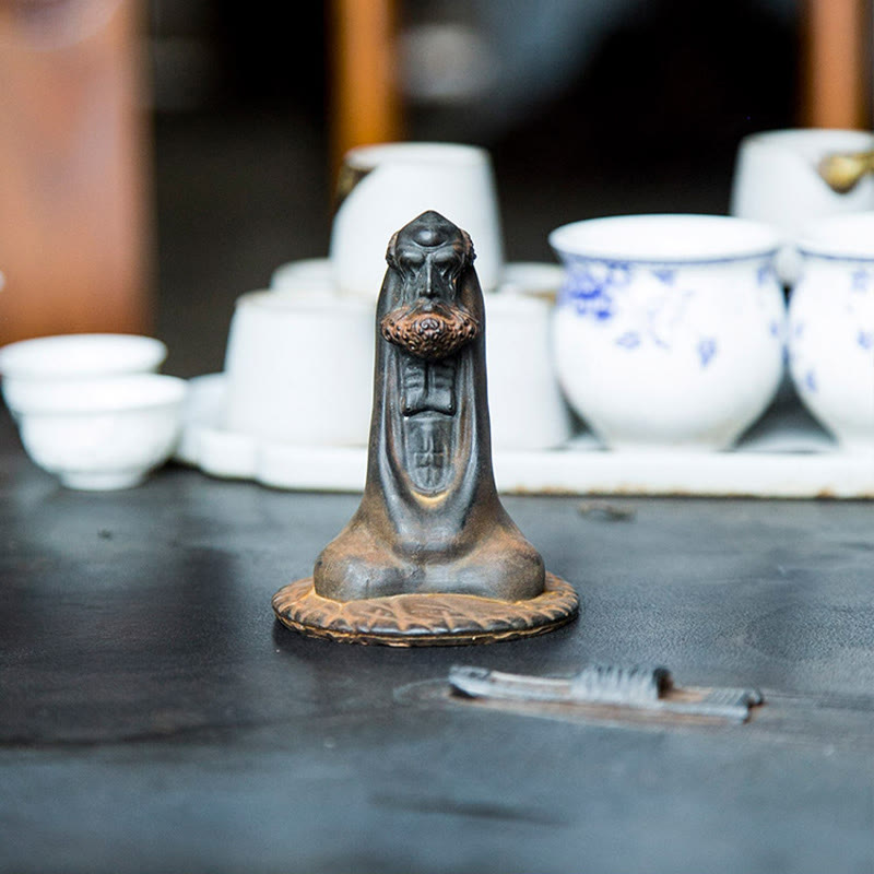 Nimara Ritual Handmade Bodhidharma Iron Powder Rust Cast Resin Statue Home Decoration