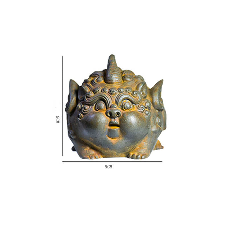 Nimara Ritual Handmade Wealth PiXiu Iron Powder Rust Cast Resin Statue Home Decoration
