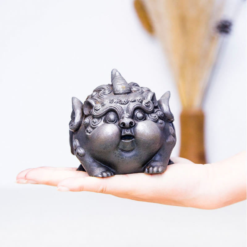Nimara Ritual Handmade Wealth PiXiu Iron Powder Rust Cast Resin Statue Home Decoration