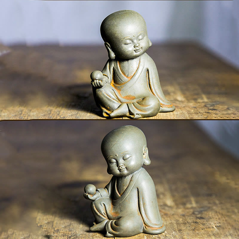 Nimara Ritual Handmade Ksitigarbha Kwan Yin Guanyin Avalokitesvara Tathagata Iron Powder Rust Cast Resin Statue Home Decoration