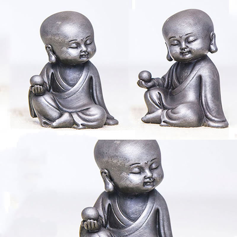 Nimara Ritual Handmade Ksitigarbha Kwan Yin Guanyin Avalokitesvara Tathagata Iron Powder Rust Cast Resin Statue Home Decoration