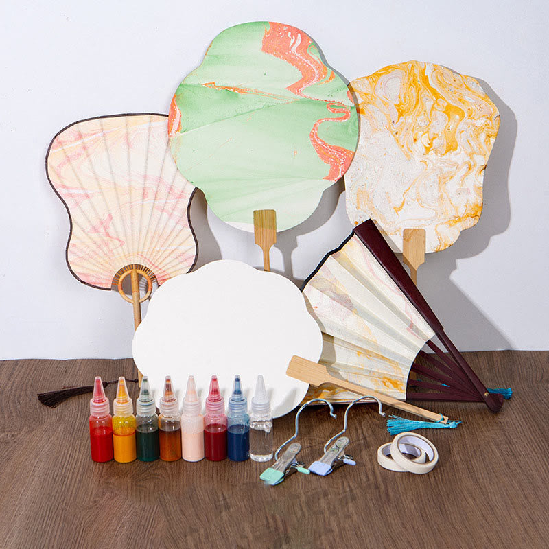 Nimara Ritual DIY Chinese Lacquer Fan Blank Painting Handheld Fan