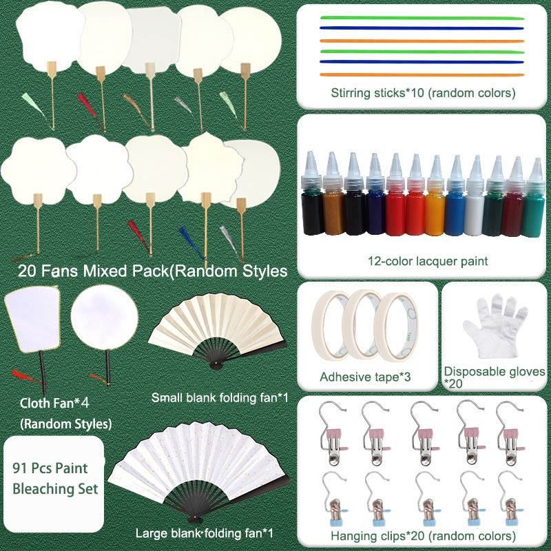 Nimara Ritual DIY Chinese Lacquer Fan Blank Painting Handheld Fan