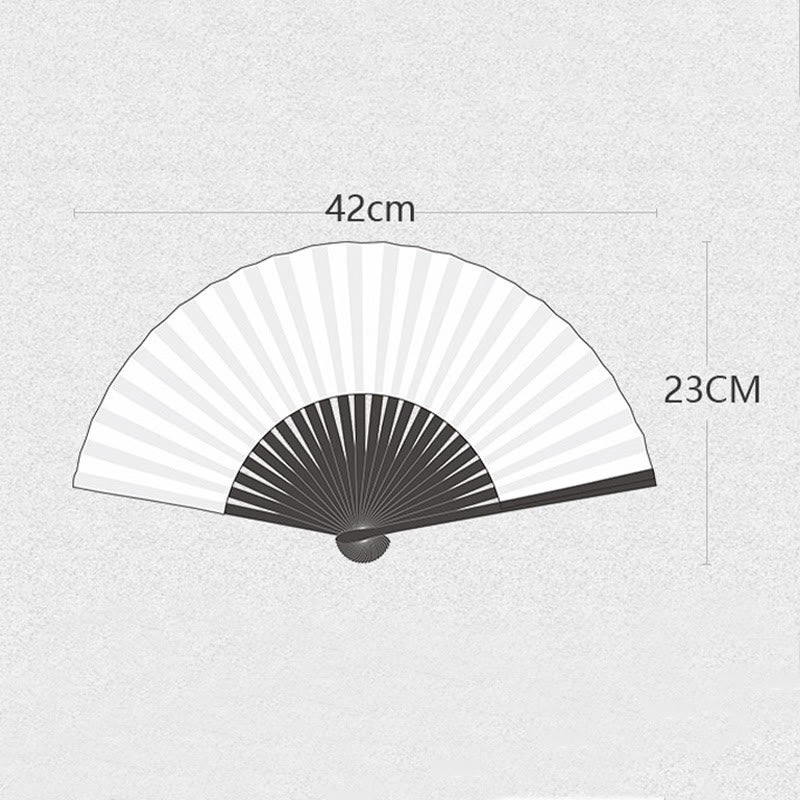 Nimara Ritual Solid Color Dragonfly Tassel Handheld Mulberry Silk Bamboo Folding Fan