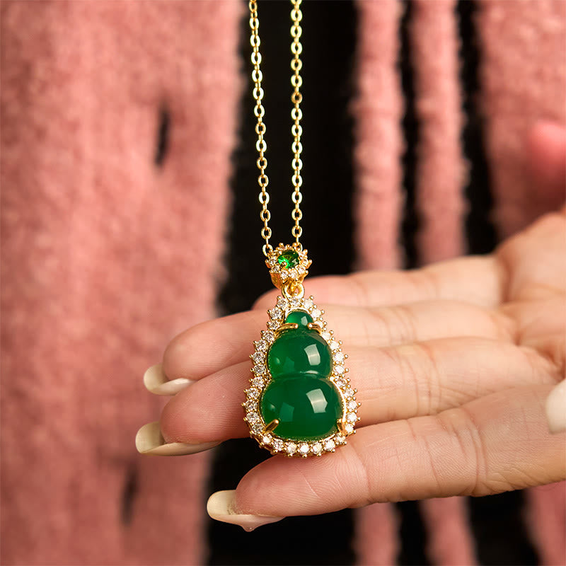 Nimara Ritual Green Chalcedony Gourd Pendant