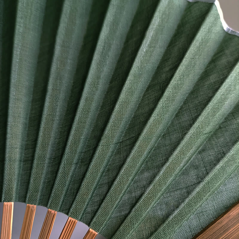 Nimara Ritual Retro Solid Color Shell Shape Handheld Bamboo Folding Fan