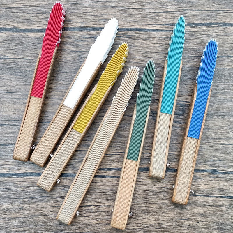 Nimara Ritual Retro Solid Color Shell Shape Handheld Bamboo Folding Fan