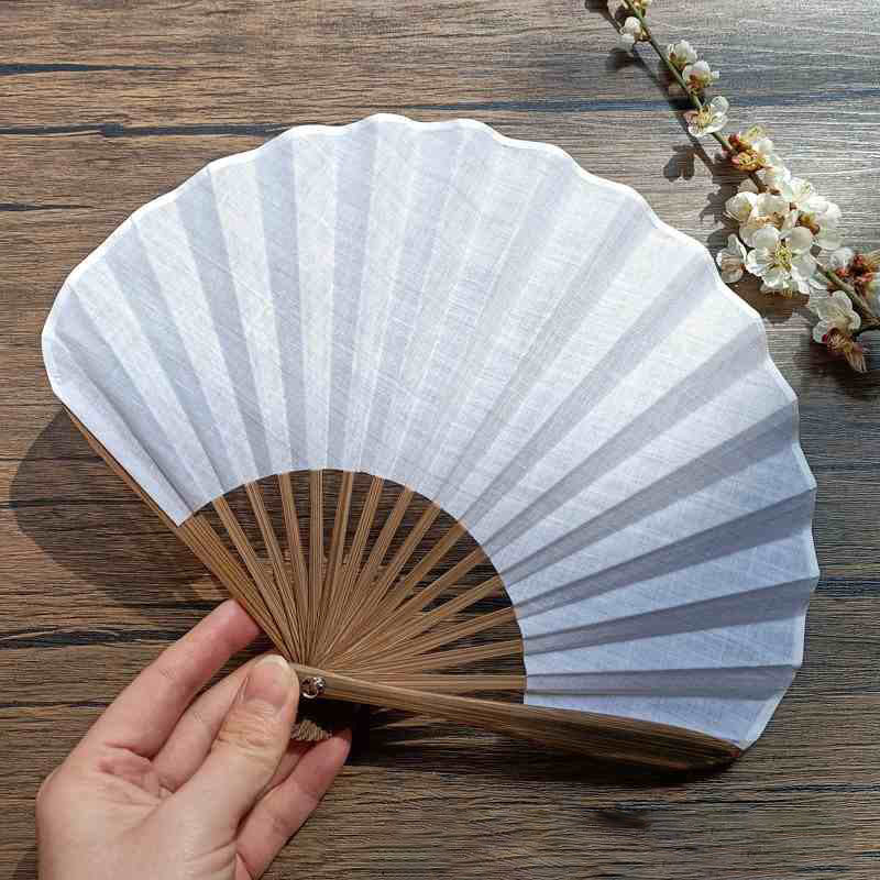 Nimara Ritual Retro Solid Color Shell Shape Handheld Bamboo Folding Fan