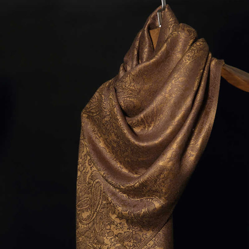 Nimara Ritual Tibetan Cashew Jacquard Tassels Shawl Spring Fall Winter Warm Cozy Scarf Wrap