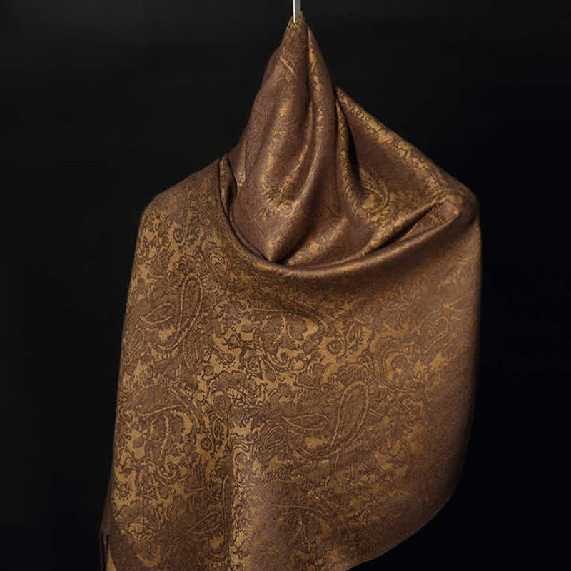 Nimara Ritual Tibetan Cashew Jacquard Tassels Shawl Spring Fall Winter Warm Cozy Scarf Wrap