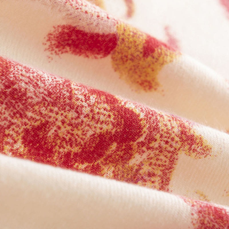 Nimara Ritual Tibetan Red Flower Print Shawl Fall Winter Soft Warm Scarf Wrap