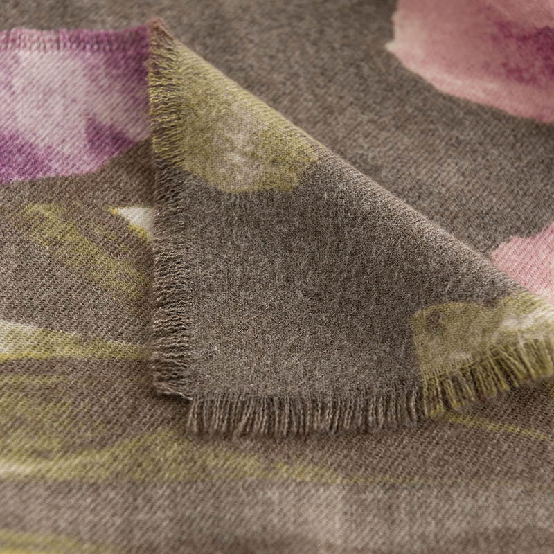 Nimara Ritual Tibetan Shawl Artistic Style Hibiscus Syriacus Print Fall Winter Cozy Warm Scarf Wrap