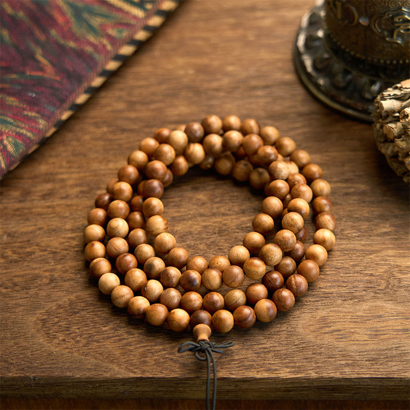 Nimara Ritual 108 Mala Beads Lightning Strike Peach Wood Hand Polishing Protection Bracelet