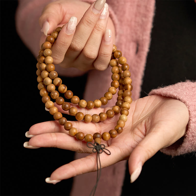 Nimara Ritual 108 Mala Beads Lightning Strike Peach Wood Hand Polishing Protection Bracelet