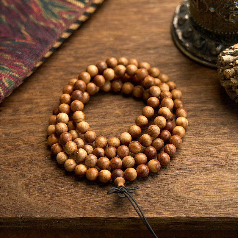 Nimara Ritual 108 Mala Beads Lightning Strike Peach Wood Hand Polishing Protection Bracelet