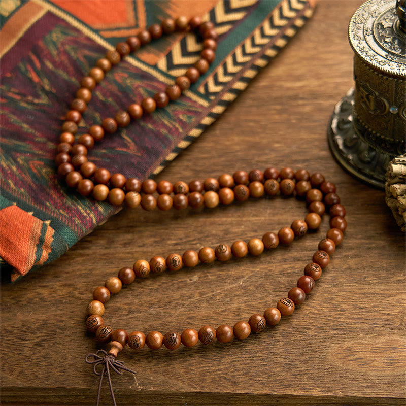 Nimara Ritual 108 Mala Beads Lightning Struck Jujube Wood The Golden Light Mantra Protection Bracelet