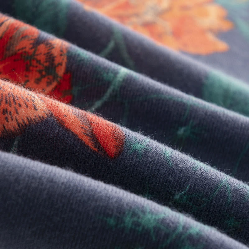 Nimara Ritual Tibetan Multiflora Rose Print Pattern Design Shawl Fall Winter Cozy Warm Scarf Wrap