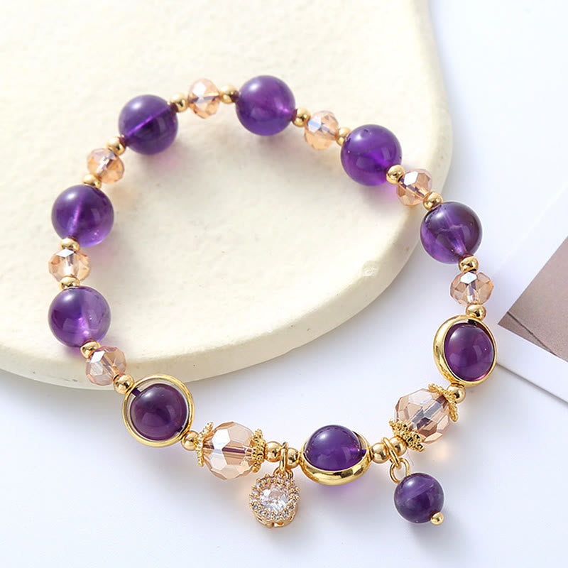 Nimara Ritual Natural Amethyst Geometric Crystal Meditation Bracelet
