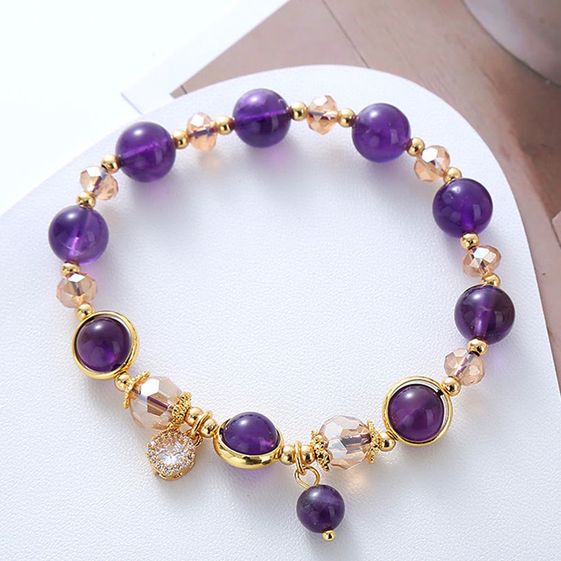 Nimara Ritual Natural Amethyst Geometric Crystal Meditation Bracelet